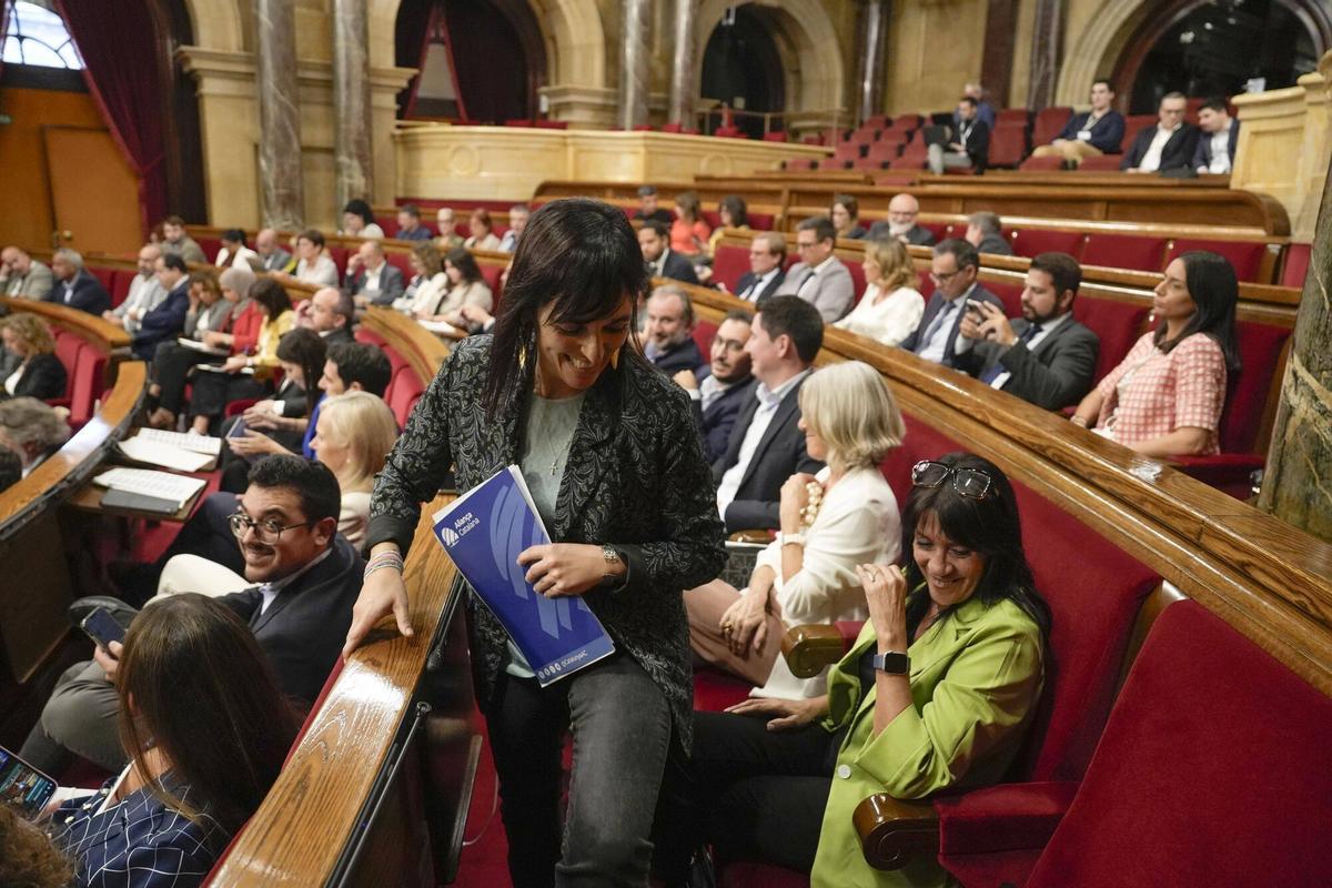 Barcelona 09/10/2025 Debate de política general en el Parlament de Catalunya En la foto, Silvia Orriols de Aliança Catalana Fotografia de Ferran Nadeu