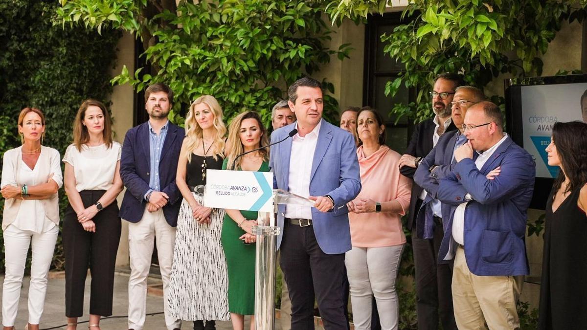 José María Bellido presenta su programa electoral para las municipales en Córdoba junto al resto de su candidatura en el Hospes Bailío.