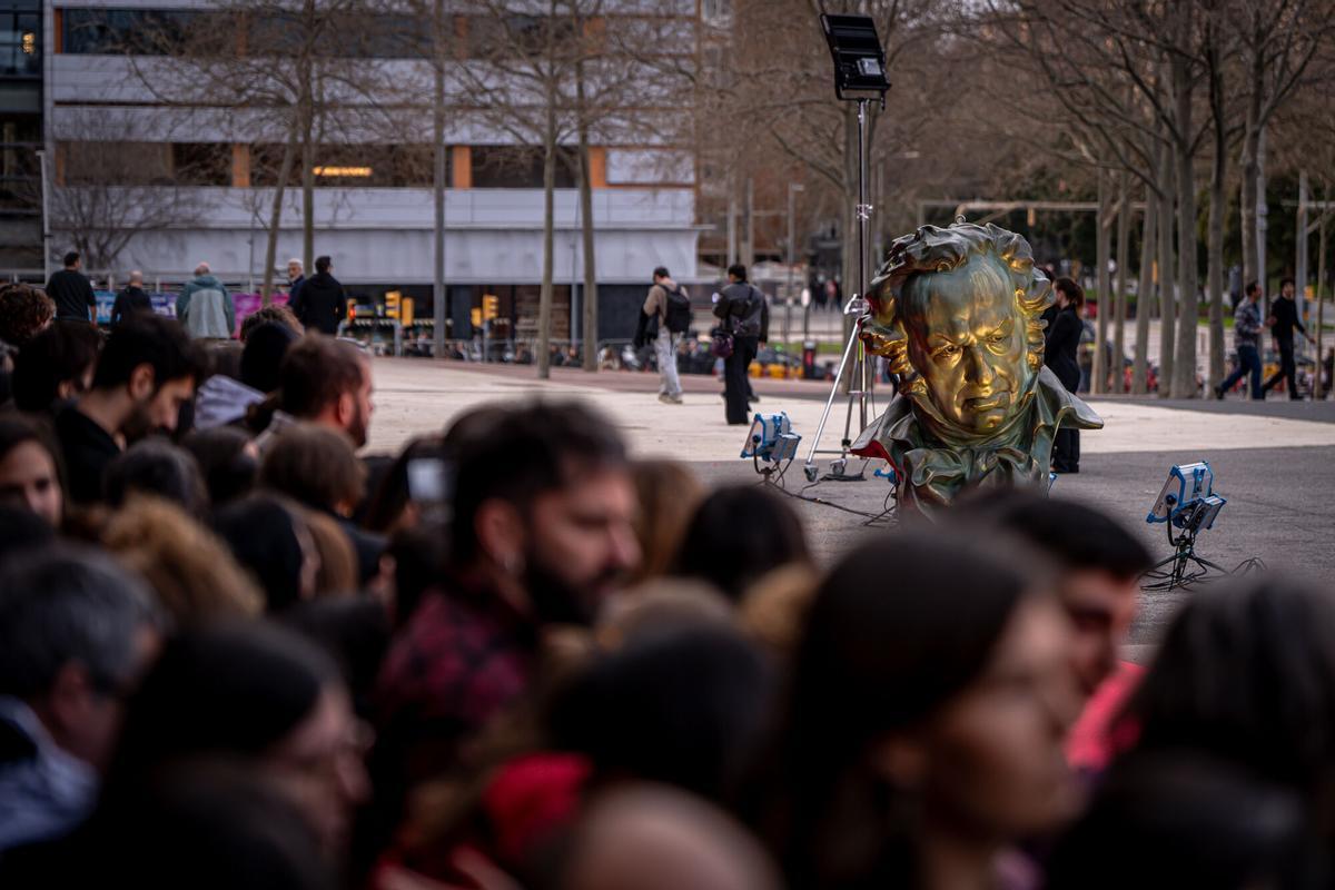 Momentos previos al inicio de la alfombra roja de los Goya
