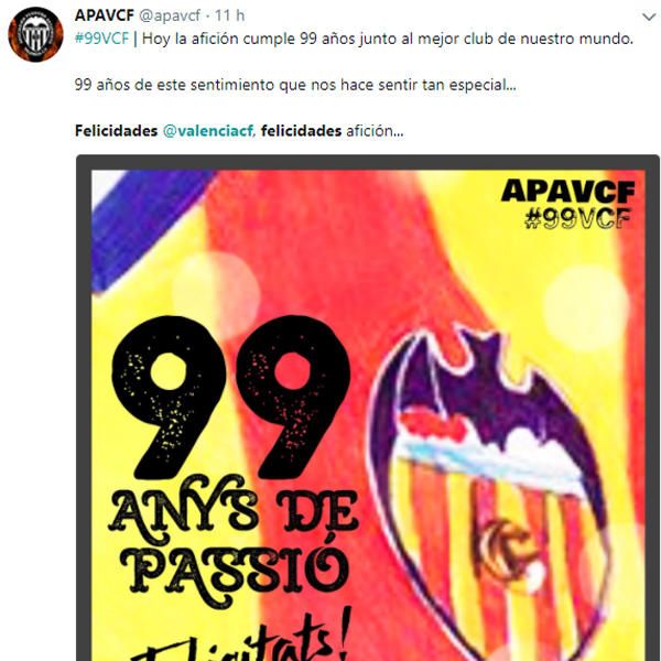 El valencianismo felicita el 99º aniversario