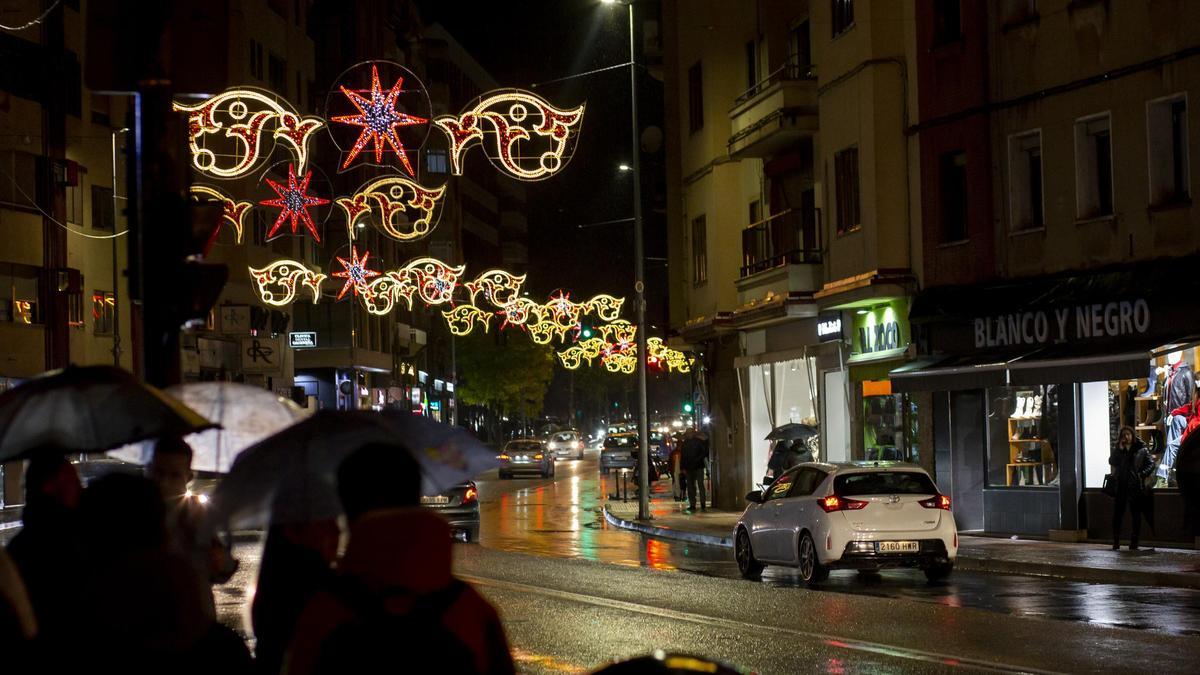 Iluminación navideña en Cáceres.