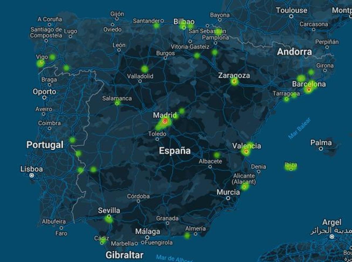 Mapa de casos del síndrome de KBG en España