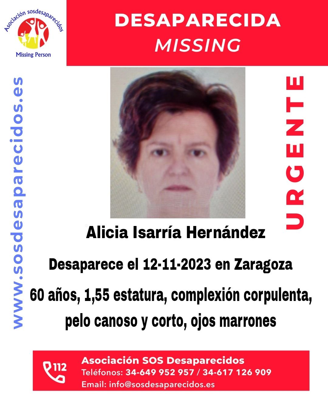 Alicia Isarría Hernández ha desaparecido en Zaragoza