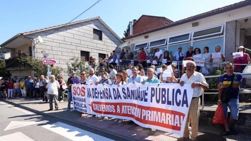 Protesta de este miércoles en Ponte Sampaio