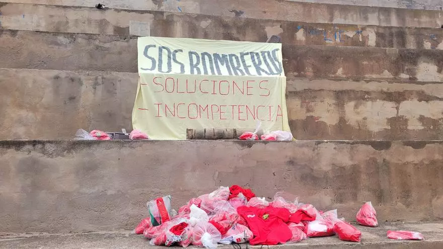 Protesta de los bomberos de Las Palmas de Gran Canaria