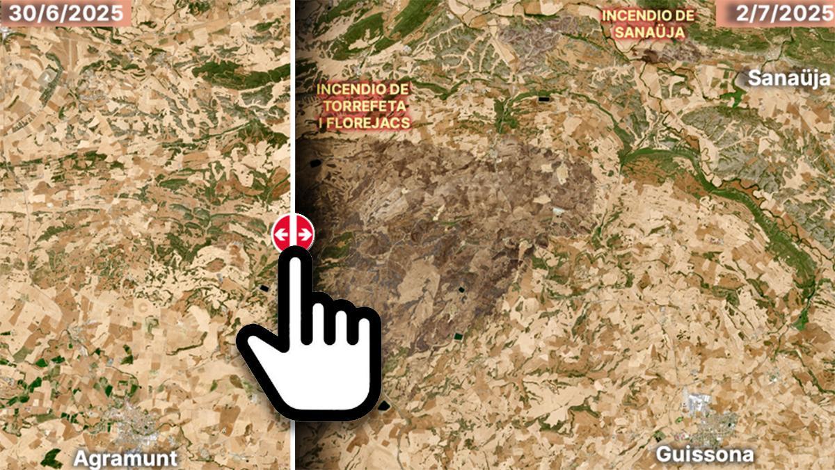 El antes y el después de los incendios de la Segarra