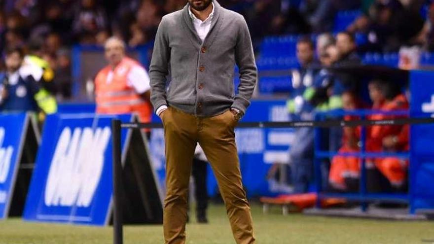 Pablo Machín, en la visita a Riazor del Girona.