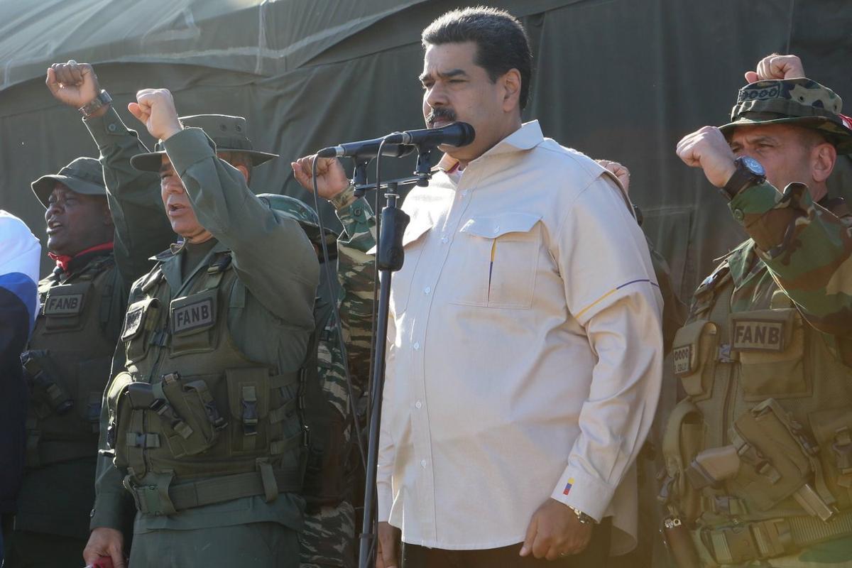 Venezuela s President Nicolas Maduro attends a military exercise in Charallave Venezuela February 10 2019 Miraflores Palace Handout via REUTERS ATTENTION EDITORS - THIS PICTURE WAS PROVIDED BY A THIRD PARTY Venezuela s President Nicolas Maduro attends a military exercise in Charallave Venezuela February 10 2019 Miraflores Palace Handout via REUTERS ATTENTION EDITORS - THIS PICTURE WAS PROVIDED BY A THIRD PARTY