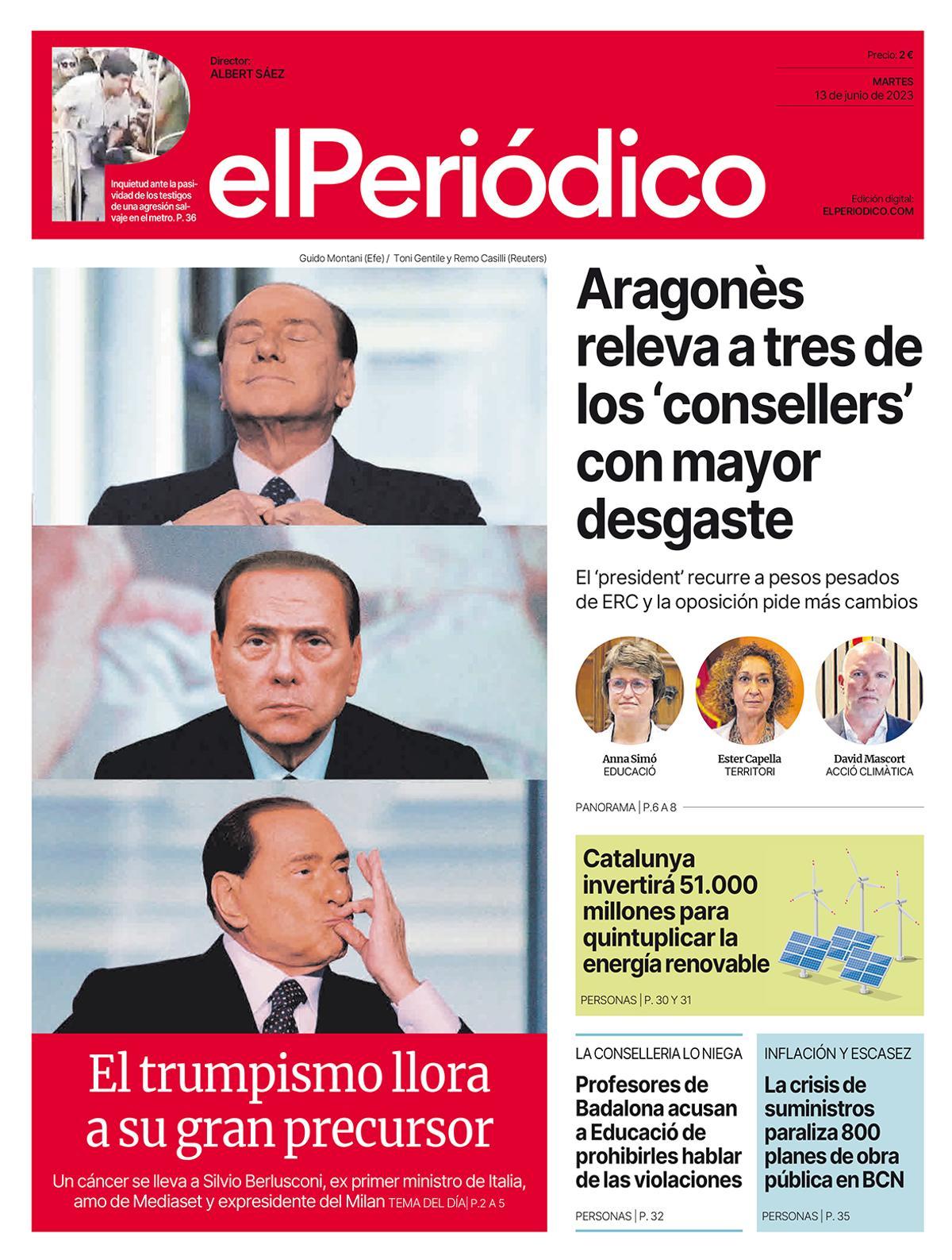 La portada d’EL PERIÓDICO del 13 de juny del 2023