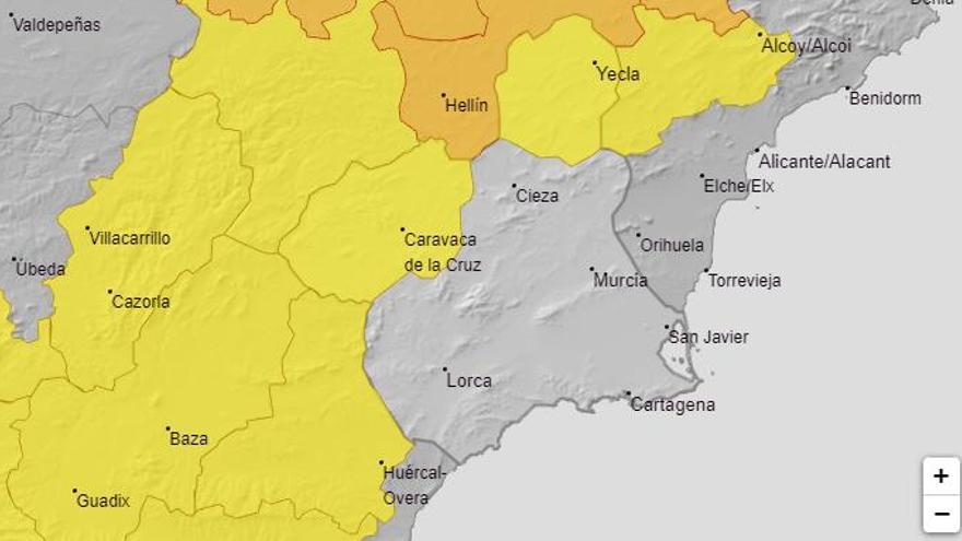 Amplían la alerta amarilla por tormentas y lluvias en el Valle del Guadalentín, Lorca y Águilas