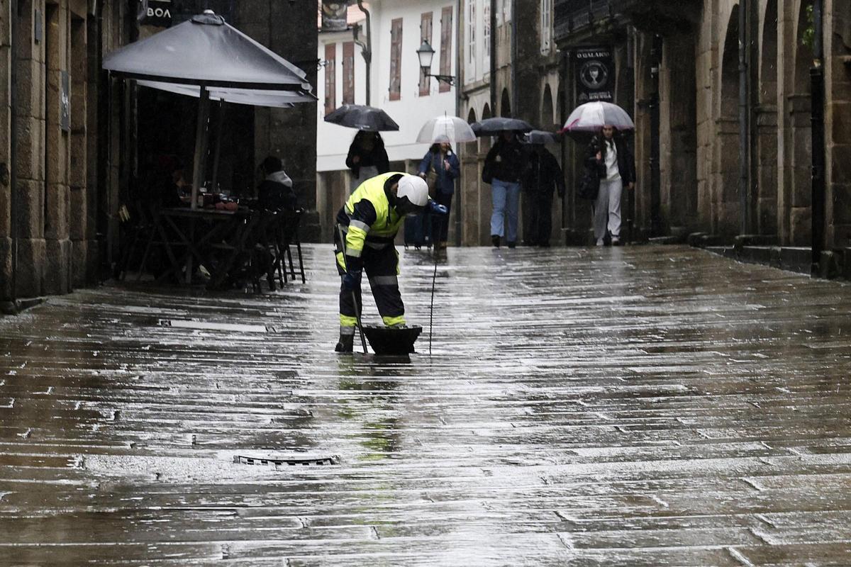 Santiago bajo la borrasca Leonardo