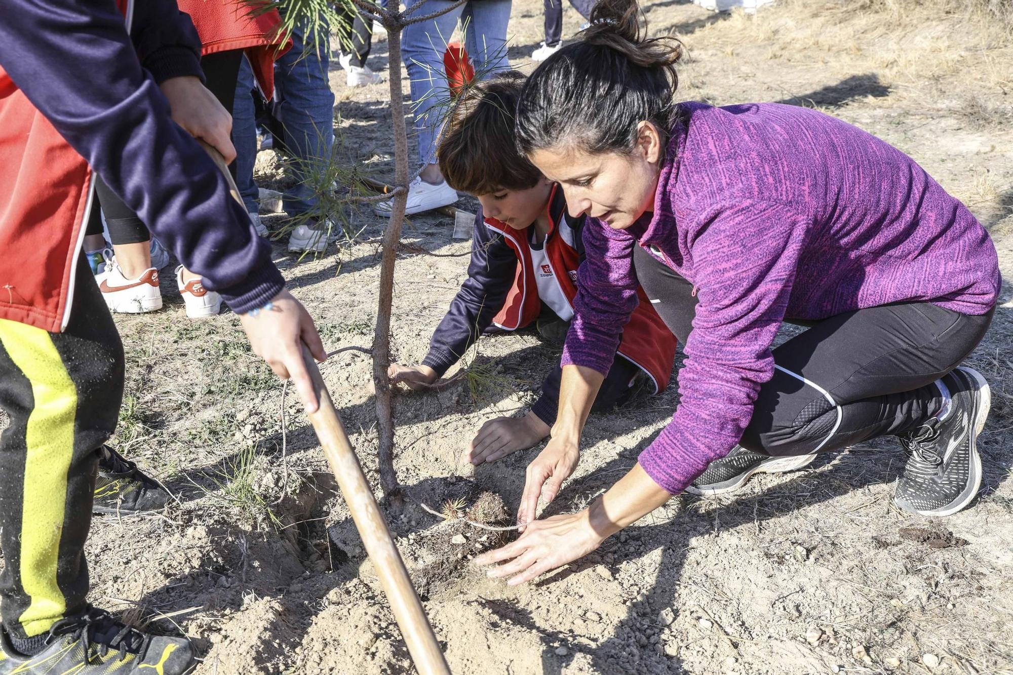 Los alumnos de Salesianos reforestan la "montaña del huevo" por tercer año consecutivo