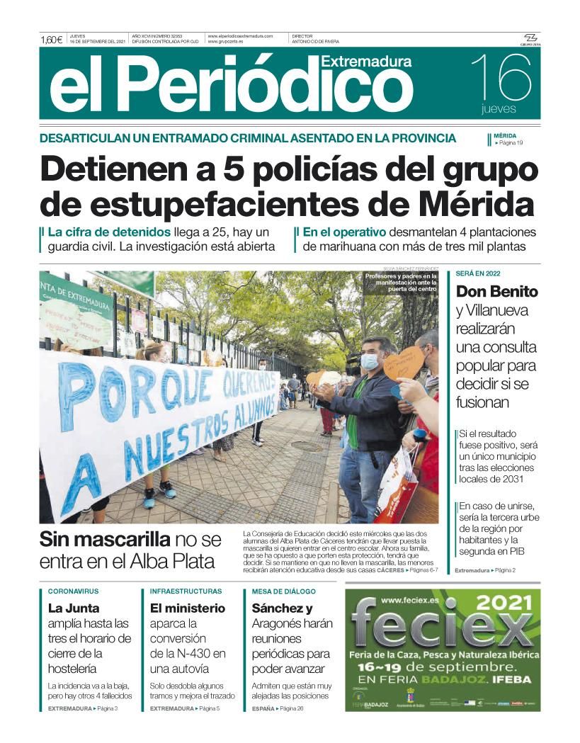 Consulta la portada correspondiente al día 16 de septiembre del 2021