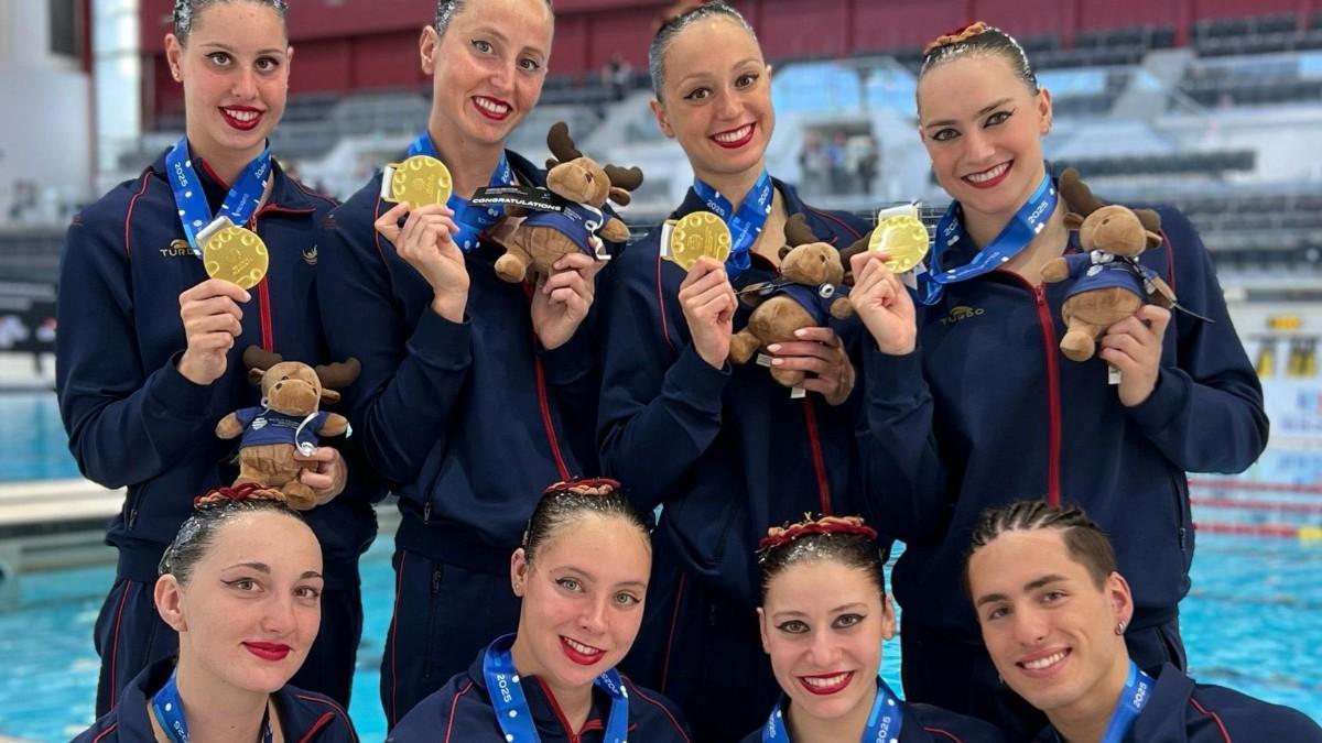 La natación artística española se tiñe de oro en Markham