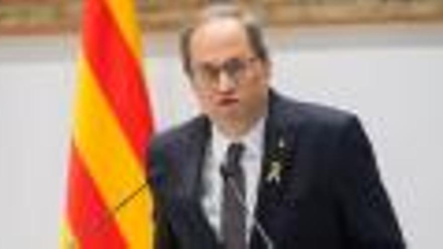 El president de la Generalitat, Quim Torra, durant una declaració institucional.