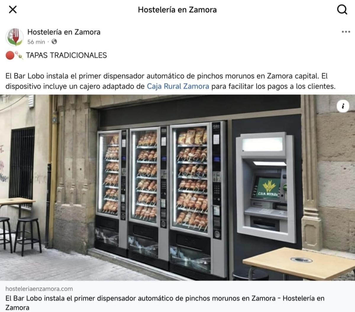 Imagen del dispensados automático de pinchos morunos