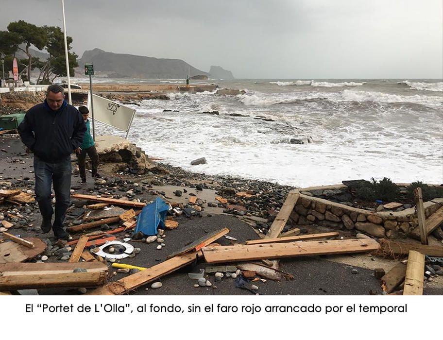 Temporal de lluvia y viento en la Marina Baixa