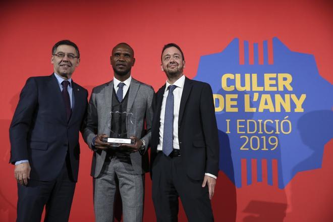 Eric Abidal en el escenario.