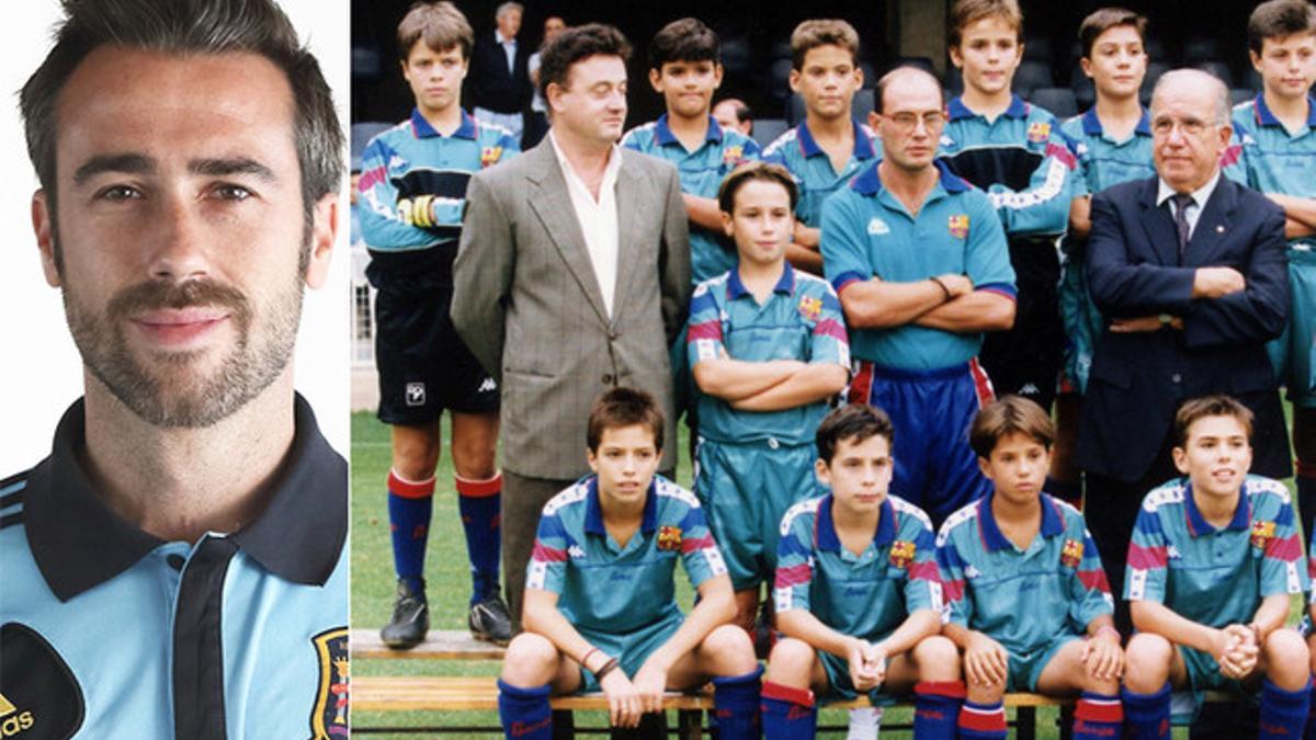 Jorge Vilda pasó por las categorías inferiores del FC Barcelona. En la imagen de la temporada 92-93 (alevín A), aparece al lado del entrenador del Barça femenino, Xavi Llorens