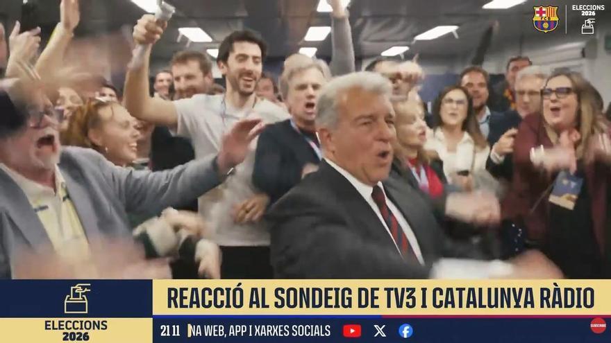 ¡Laporta en extasis tras su victoria en el primer sondeo!