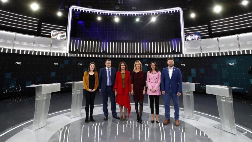 Los participantes en el debate &#039;a seis&#039; de TVE