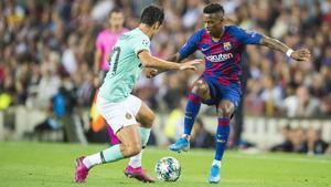 Semedo, durante el partido del año pasado ante el Inter en el Camp Nou.