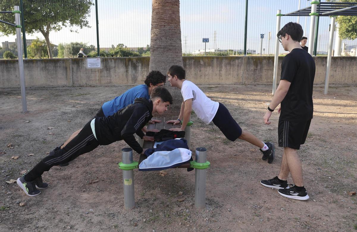 IES Camp de Morvedre clase de calistenia.