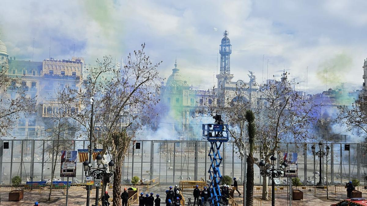 Un momento de la mascletà del 10 de marzo