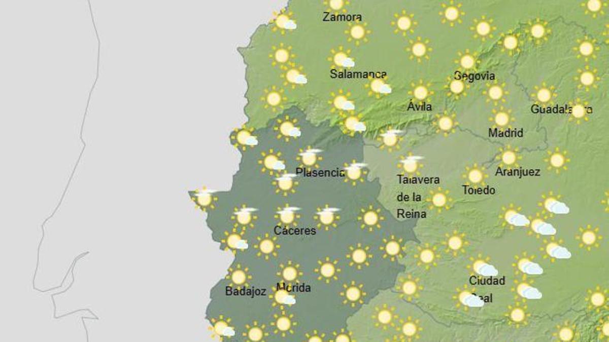 Mapa del tiempo para este miércoles.