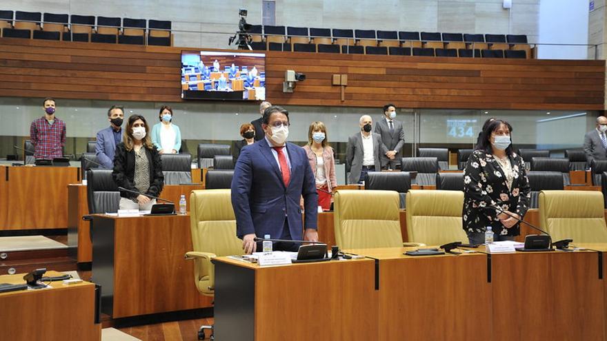 Minuto de silencio al inicio del pleno de la Asamblea, este jueves.