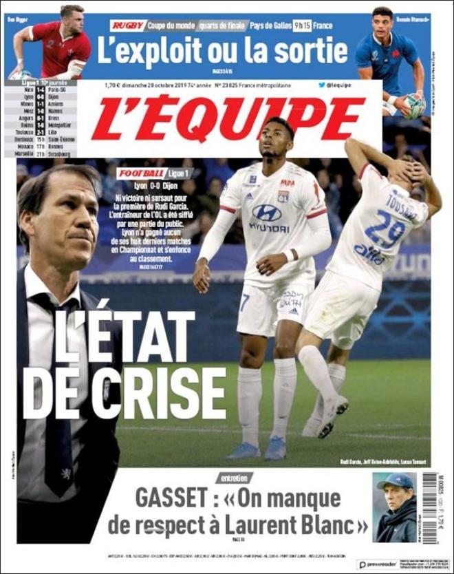 La portada de LÉquipe del 20 de octubre