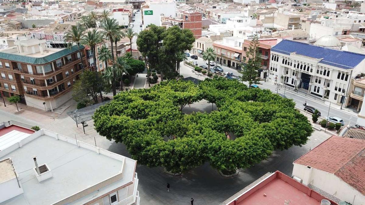 Vista aérea de la plaza de la Glorieta en Cox