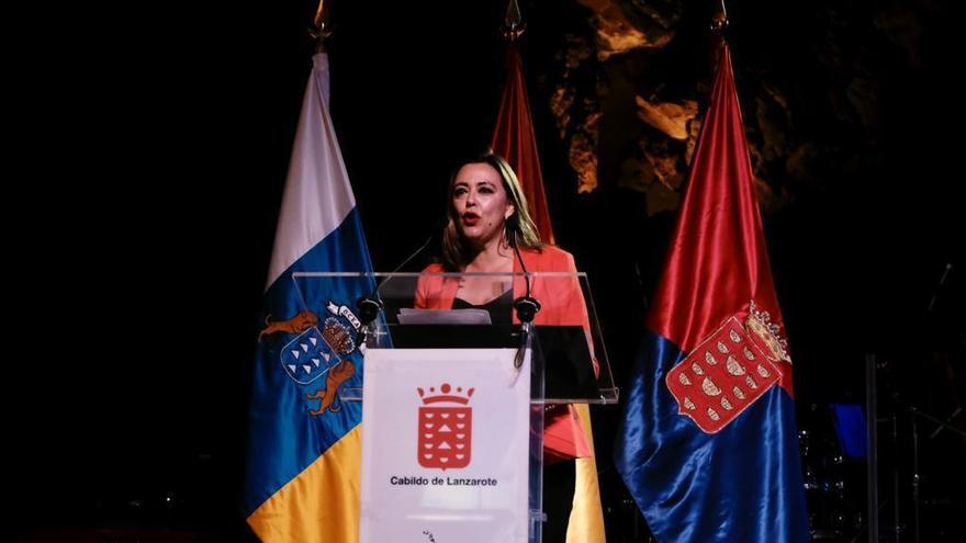 María Dolores Corujo en el Acto Institucional Día de Canarias, el pasado viernes, en Jameos del Agua.