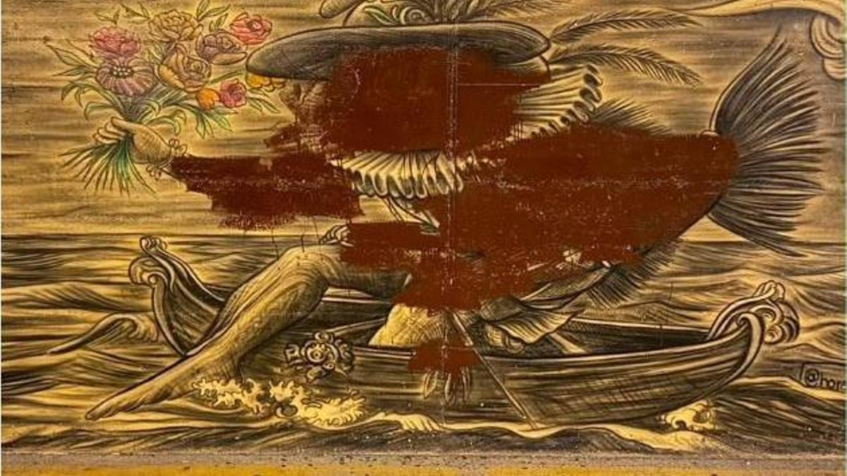 Imatge de l'obra vandalitzada de l’artista Horacio Bezunartea a la Riera de Cadaqués.
