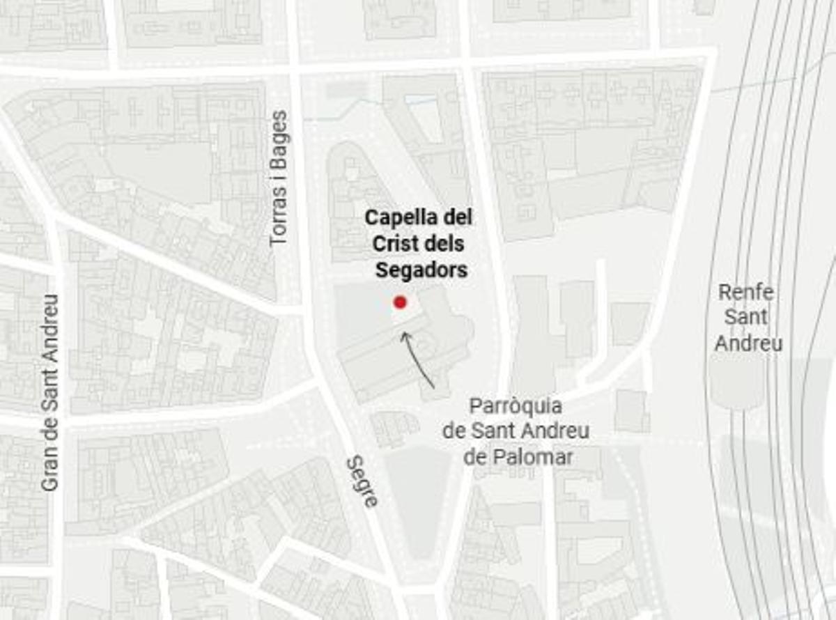 Localització de la 'Capella dels Segadors'