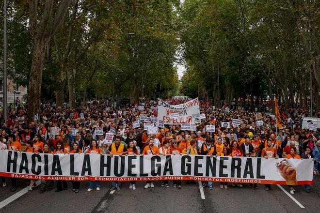 La manifestación por la vivienda en Madrid, en imágenes
