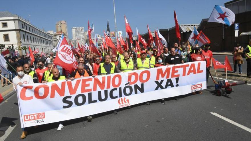 La primera jornada de huelga del metal alcanza un seguimiento del 85% en la comarca coruñesa