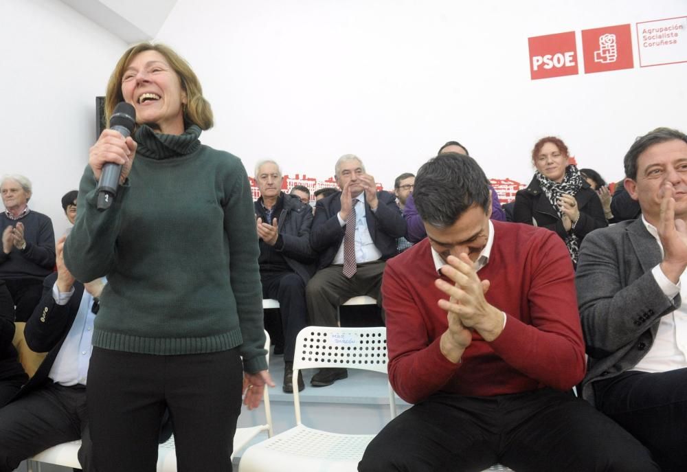 Encuentro de Pedro Sánchez con militantes socialis