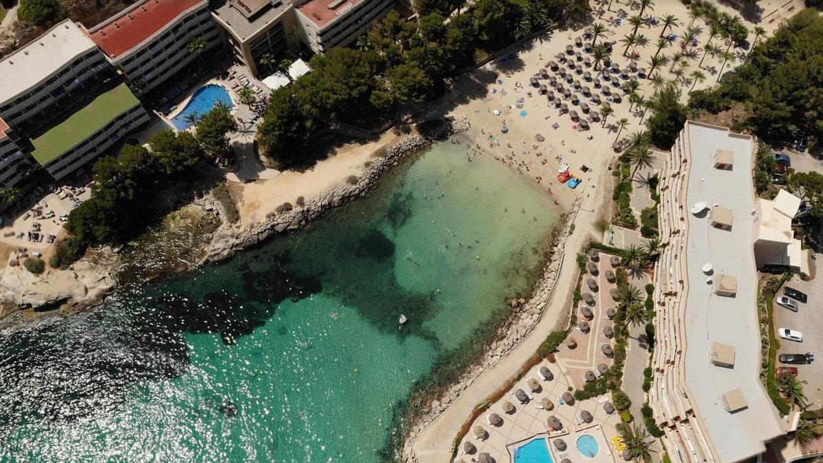 Vista aérea de Cala Vinyes, en Calvià (Mallorca)