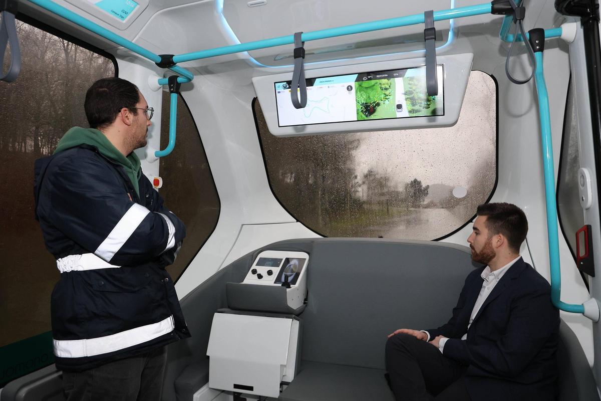 Interior del «shuttle» desarrollado por el CTAG y la UVigo.