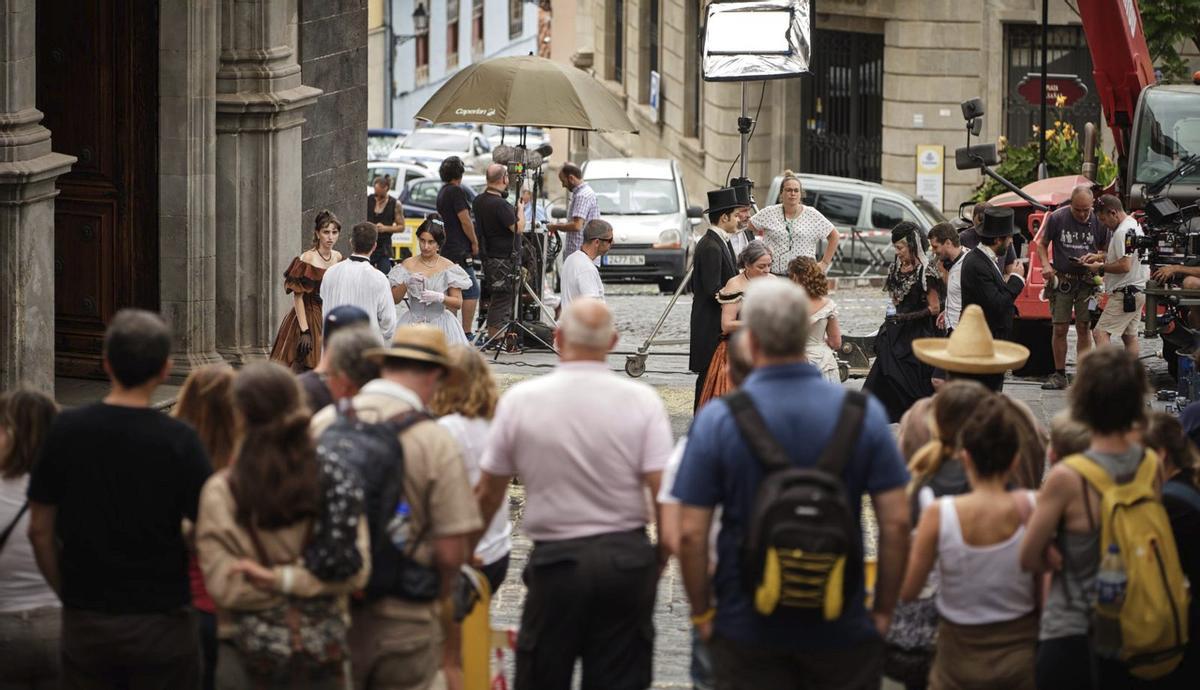 Los incentivos del REF impulsan el sector audiovisual y atraen rodajes como este de La Orotava.