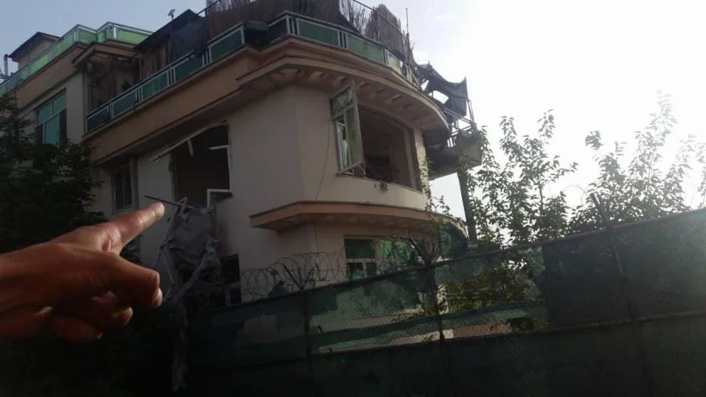 La vivienda bombardeada en Kabul.
