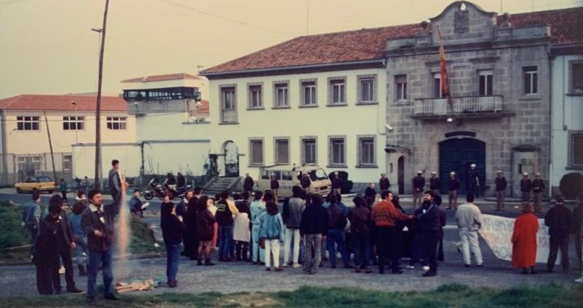 Unha mobilización en apoio de Fernando Gómez 'Peñaño' durante a súa encarceración por insumiso