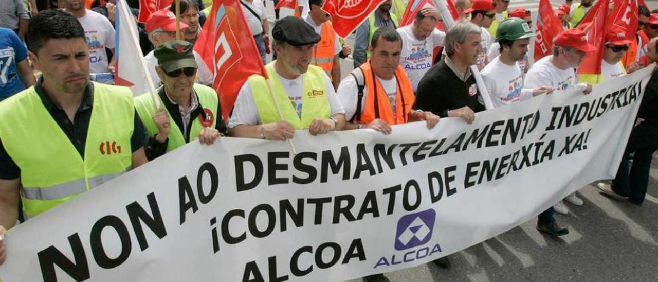 Una pasada manifestación de trabajadores de Alcoa celebrada en La Coruña.