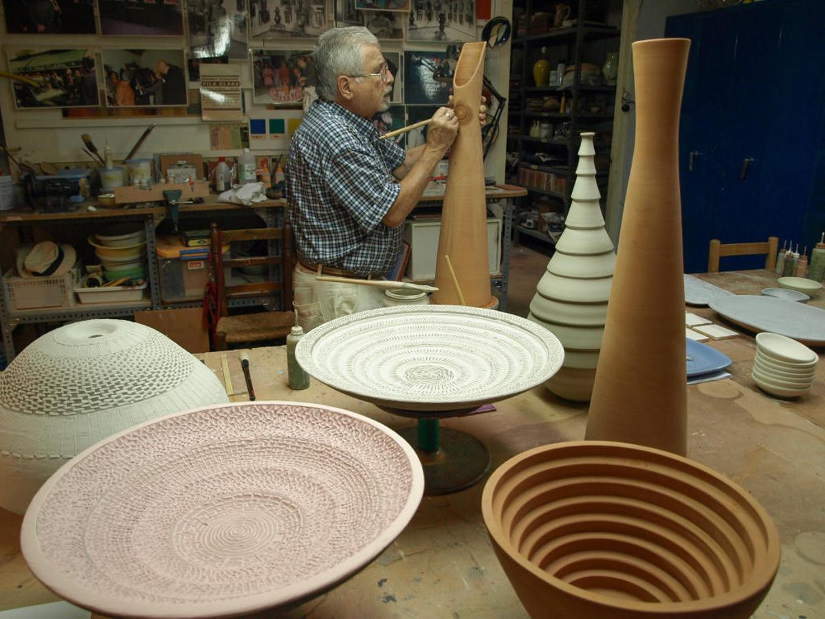 Josep Vila-Clara Garriga (fill) treballa al taller