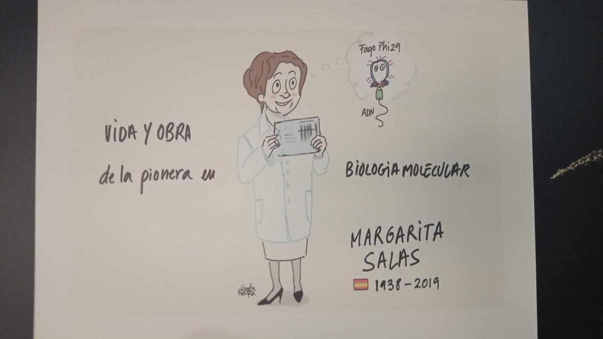 Dibujo dedicado a Maregarita Salas.