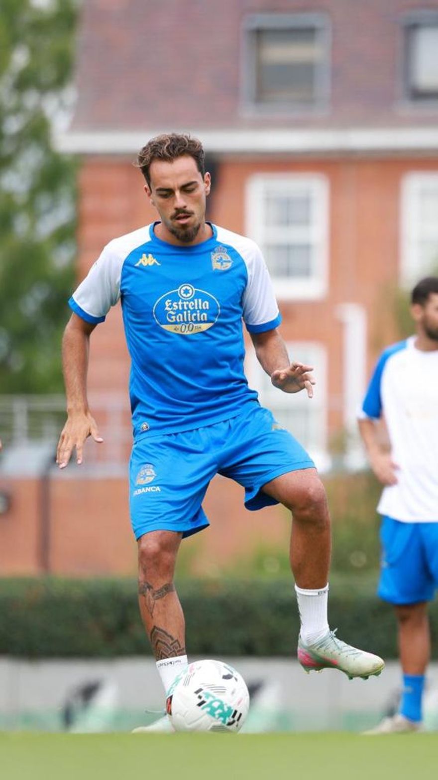 Quaglia en el primer entrenamiento con el Dépor.