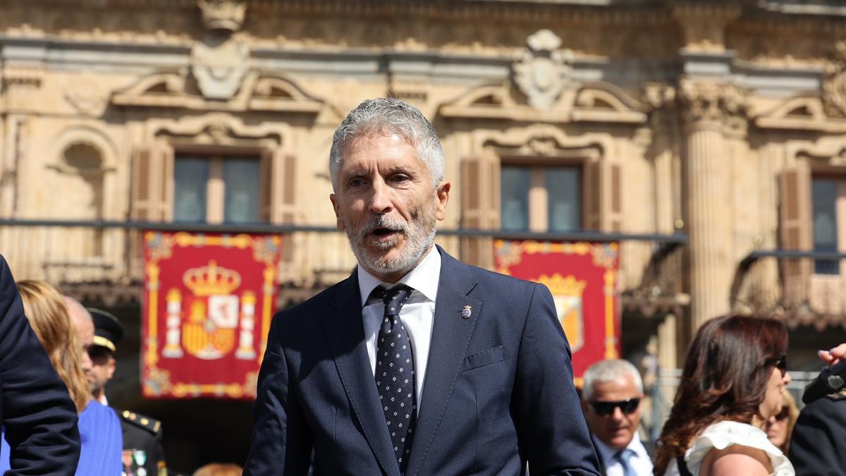 Día de la Policía Nacional en la Plaza Mayor de Salamanca con la presencia del ministro Marlaska