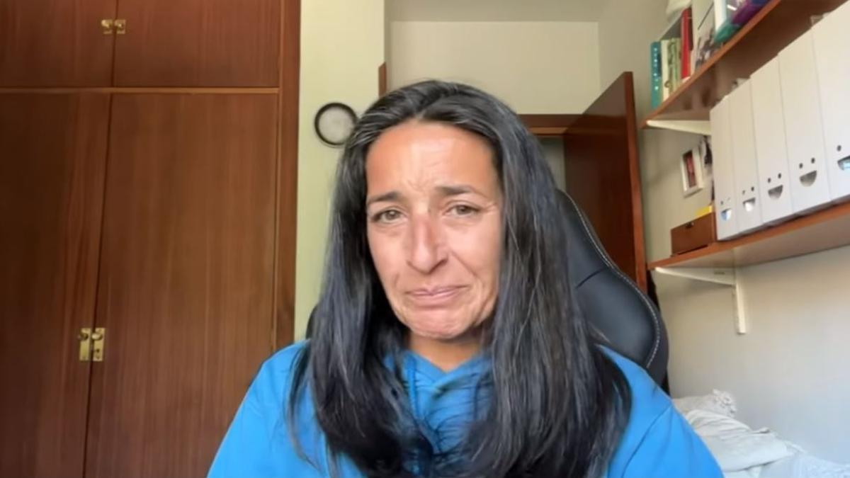 La madre del niño Gabriel, durante el llamamiento.