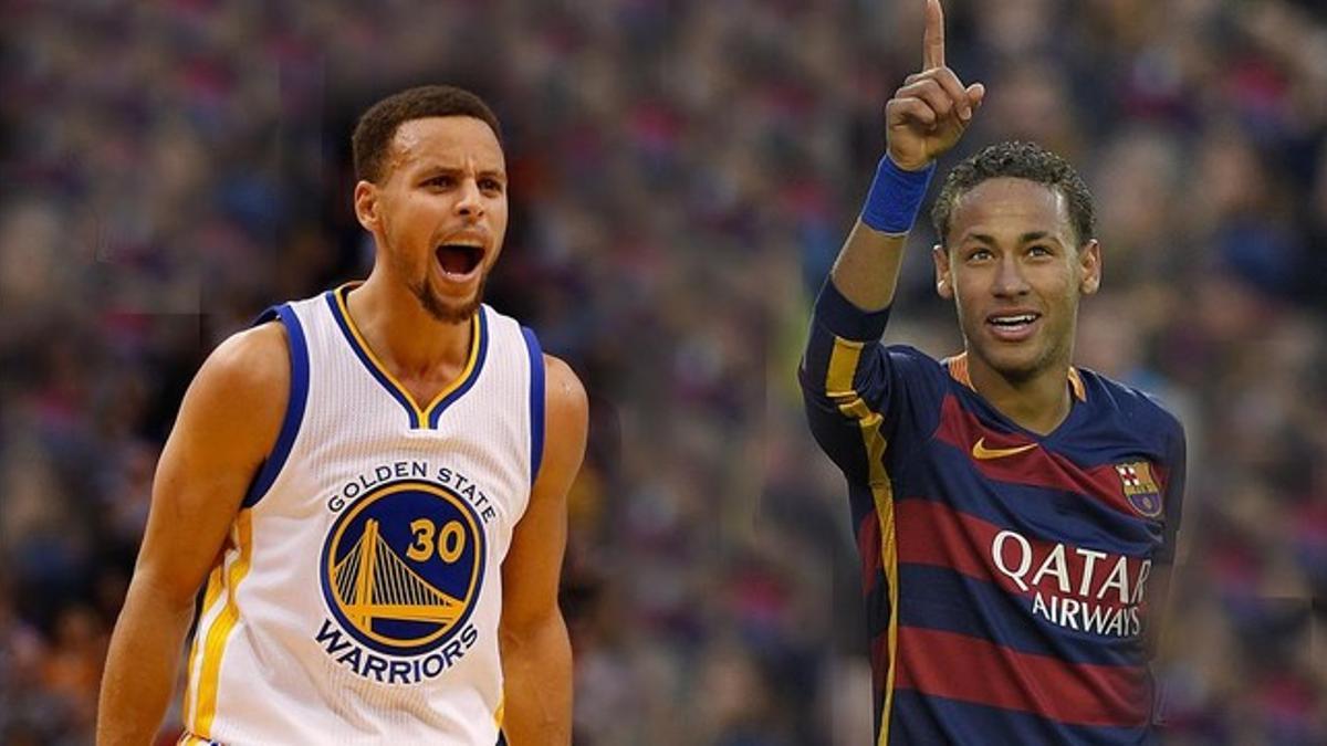 Stephen Curry y Neymar, con estilos capilares iguales.